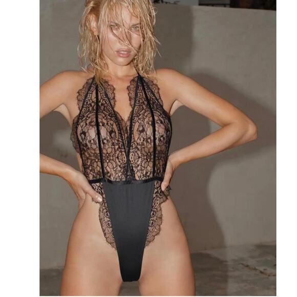 God Save Queens Other - God save queens lace lingerie bodysuit Teddy sexy black GSQ strappy nightie sz M